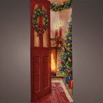 Новогодний чехол на дверь с подсветкой Welcome Home 230*93 см, 84 теплые белые LED лампы, IP44