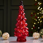 Новогодний светильник Елочка - Red Cone 39 см, 10 LED ламп, на батарейках