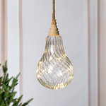 Подвесной светильник Лампочка Bradberry 16 см, 12 микро LED ламп, на батарейках, стекло