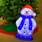 Светящаяся фигура Снеговик в рождественском колпаке 56 см, 40 LED ламп, IP44