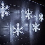 Светодиодная бахрома Снежинки Кристалл, 5 холодных белых снежинок, 1.6 м, прозрачный ПВХ, IP44