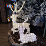 Светодиодный олень Леонард в северном танце 103 см, 100 теплых/холодных белых LED ламп, IP44