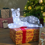 Светодиодная фигура Голубоглазый Хаски Рой 51 см, 60 LED ламп, IP44