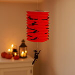 Подвесное украшение Хэллоуин - Бумажный Фонарик с ведьмой 25*15 см