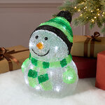 Светящаяся фигура Снеговик Frosty Green 24 см, 20 LED ламп, на батарейках, IP44