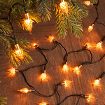 Светодиодная гирлянда Vintage Lights 24 м, 240 теплых белых LED ламп, зеленый ПВХ, контроллер, таймер, IP20