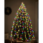 Гирлянда на елку 180 см Лучи Росы, 12 нитей, 408 разноцветных MINILED ламп, зеленая проволока, IP44