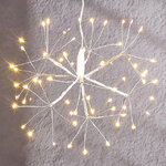 Светодиодное украшение Одуванчик 24 см, 64 теплых белых микро LED ламп с мерцанием, серебряная проволока, IP44