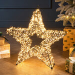 Светодиодное украшение Звезда Тессеус 38 см, 1500 теплых белых LED ламп, таймер, IP44
