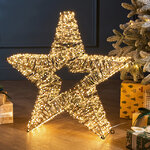 Светодиодное украшение Звезда Тессеус 58 см, 3000 теплых белых LED ламп, таймер, IP44