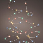 Светодиодная гирлянда Роса Italiano 6 м, 120 зеленых/красных/желтых микро LED, золотая проволока, контроллер, IP44