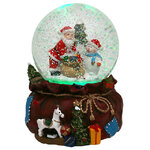 Снежный шар музыкальный с подсветкой и метелью Рождественские Подарки 15 см