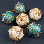 Набор елочных шаров Ponzano - Romano 8 см, 6 шт