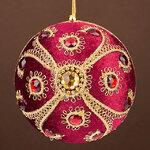 Винтажный елочный шар Vallea-Makena 10 см бургунди