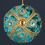 Винтажный елочный шар Vallea-Makena 10 см изумрудный