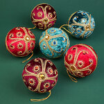 Набор винтажных елочных шаров Vallea-Makena 10 см, 6 шт