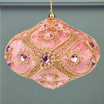 Винтажная елочная игрушка Луковка Bernate - Ticino 11 см розовая