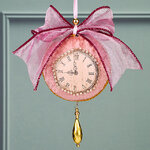 Винтажная елочная игрушка Часы Chalfont - Giles 15 см лиловый