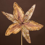 Искусственная пуансеттия Shepton Mallett 26 см золотая, клипса