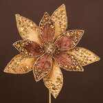 Искусственная пуансеттия Fochabers 26 см золотая, клипса