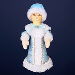 Елочная игрушка Кошка Уорсли в костюме Снегурочки 22 см