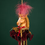 Елочная игрушка Лошадь Марлдон - Королевства Арнор 19 см красная