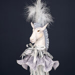 Елочная игрушка Лошадь Марлдон - Королевства Арнор 43 см серебряная