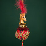 Елочная игрушка Лошадь Бемиджи: Greenwich 48 см, красная