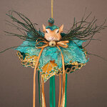 Елочная игрушка Белка - Маркиза Фродшам 30 см изумрудная