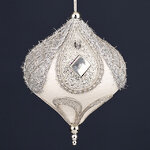 Винтажный елочный шар Хвала Иоганна: Лес Саксен 18 см серебряный