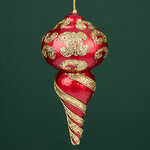 Елочная игрушка Сосулька Veneziano 20 см красная