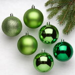 Набор пластиковых шаров Celebration 8 см, 6 шт, зеленый