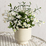 Искусственный цветок в горшке Жасмин 31 см белый