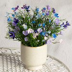Искусственные цветы в горшке Флоксы фиолетовые 23 см
