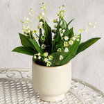Искусственный цветок в горшке Ландыш - Подарок Весны 23 см