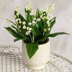 Искусственный цветок в горшке Ландыш - Mirandola 23 см