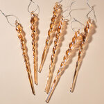 Елочные игрушки Сосульки Ottone Fuso 25 см, 6 шт, стекло