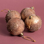 Елочные шары Tesori Antichi 10 см золотой, 4 шт, стекло