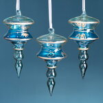 Елочные игрушки Lanterna Azzurra 14 см, 3 шт, стекло