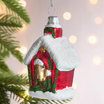 Елочная игрушка Новогодняя Конюшня 10 см, стекло