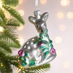 Елочная игрушка Олененок Флер 10 см, стекло