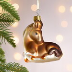 Елочная игрушка Конь Марсель 8 см, стекло
