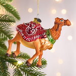 Елочная игрушка Верблюд 11 см красный, стекло