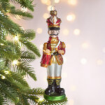 Елочная игрушка Барабанщик Уильям из королевства Дрейкерк 18 см, стекло