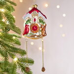 Елочная игрушка Часы с маятником - Wonderful Time 12 см, стекло