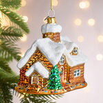 Елочная игрушка Домик сказочных зверей из Гилдгейла 11 см, стекло