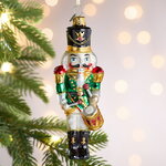 Елочная игрушка Щелкунчик Грант с барабаном 14 см, стекло