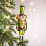 Елочная игрушка Щелкунчик из королевства Эбонлунд 21 см зеленый, стекло