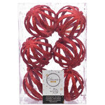 Набор пластиковых шаров Red Glossy 8 см, 6 шт