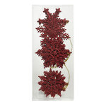 Набор елочных игрушек Снежинка - Ori Sendore темно-красный, 12 шт, подвеска